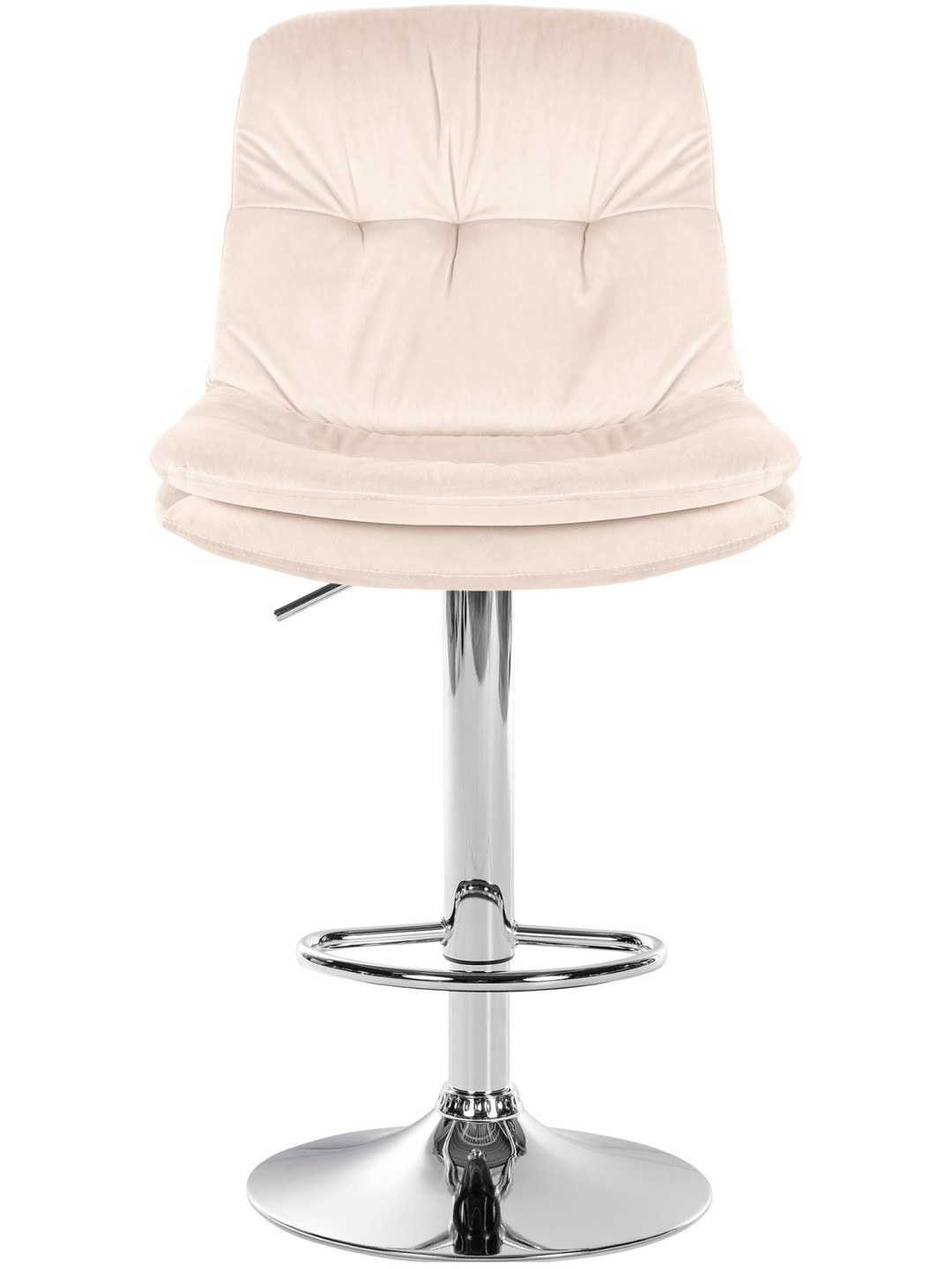 Scaun de bar Laurel catifea crom, crem