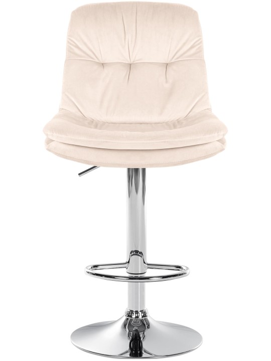Scaun de bar Laurel catifea crom, crem Scaun de bar Laurel catifea crom, crem