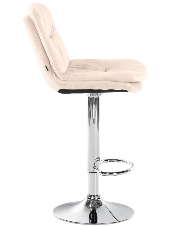 Scaun de bar Laurel catifea crom, crem Scaun de bar Laurel catifea crom, crem