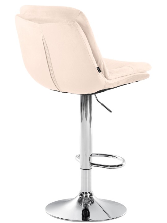 Scaun de bar Laurel catifea crom, crem Scaun de bar Laurel catifea crom, crem