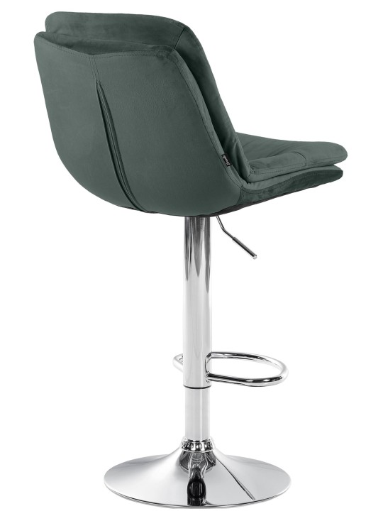 Scaun de bar Laurel Velvet Chrome, verde închis