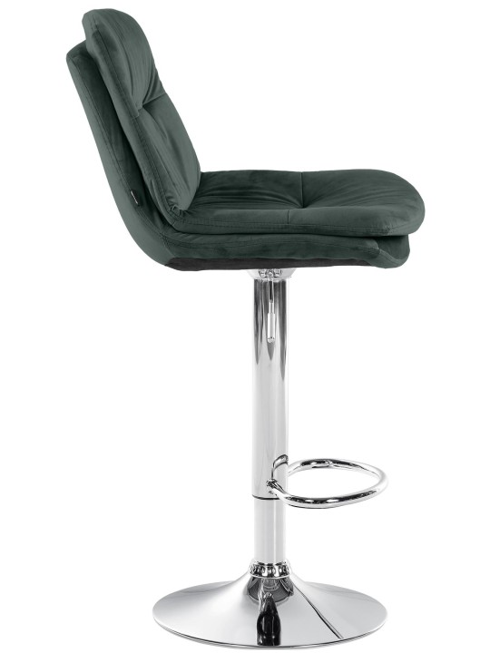 Scaun de bar Laurel Velvet Chrome, verde închis