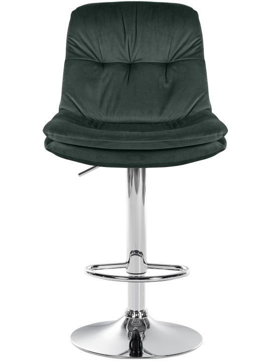 Scaun de bar Laurel Velvet Chrome, verde închis