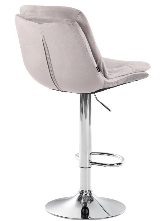 Scaun de bar Laurel Velvet Chrome, gri