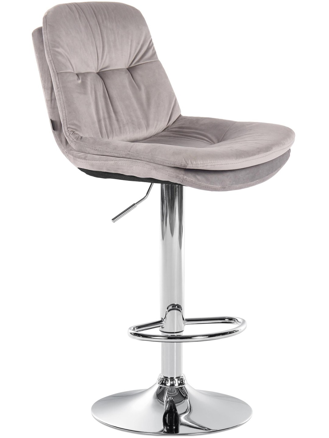 Scaun de bar Laurel Velvet Chrome, gri
