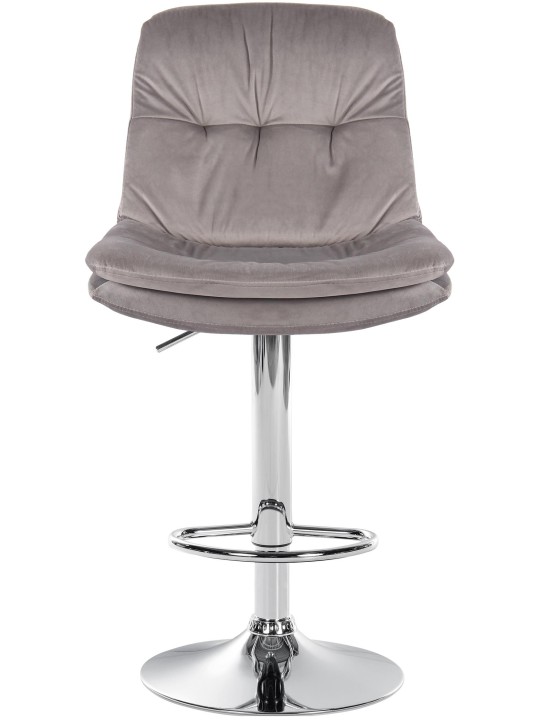 Scaun de bar Laurel Velvet Chrome, gri