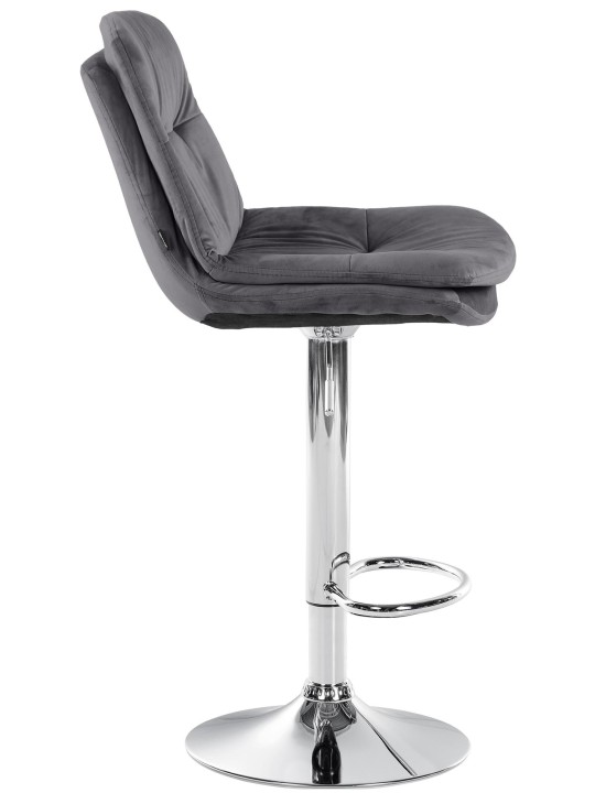 Scaun de bar Laurel Velvet Chrome, gri închis Scaun de bar Laurel Velvet Chrome, gri închis