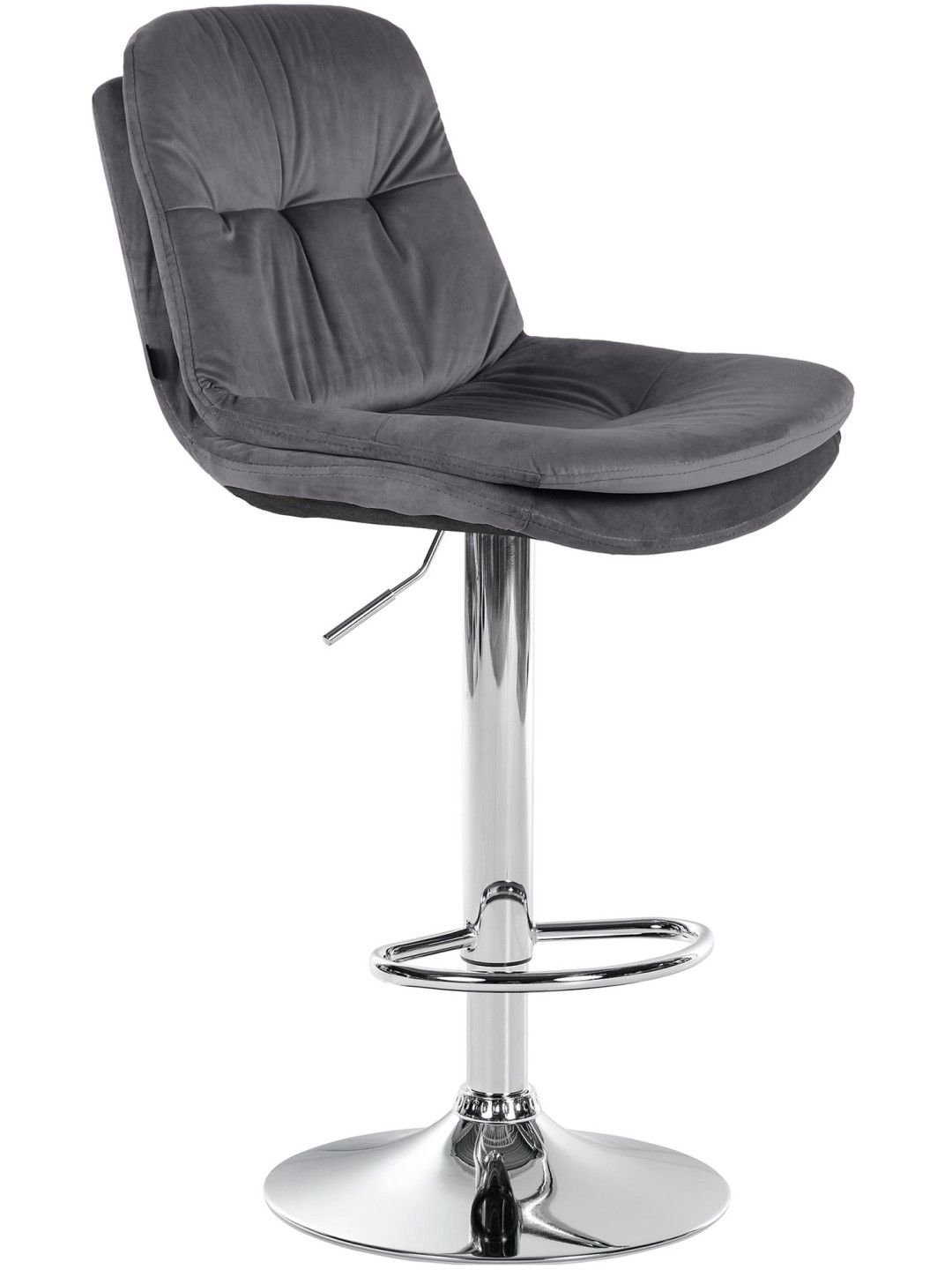 Scaun de bar Laurel Velvet Chrome, gri închis
