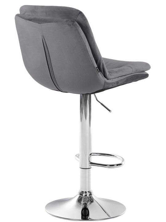 Scaun de bar Laurel Velvet Chrome, gri închis Scaun de bar Laurel Velvet Chrome, gri închis