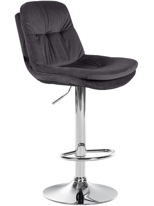 Scaun de bar Laurel Velvet Chrome, negru