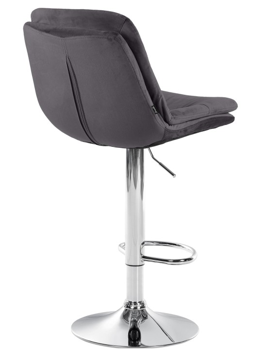 Scaun de bar Laurel Velvet Chrome, negru