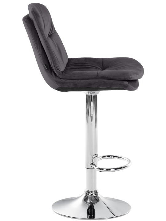 Scaun de bar Laurel Velvet Chrome, negru