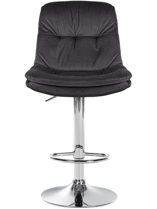 Scaun de bar Laurel Velvet Chrome, negru