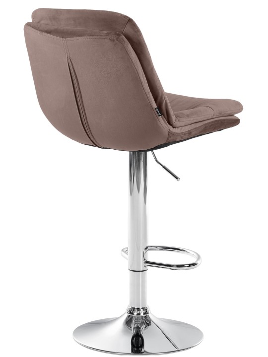 Scaun de bar Laurel Velvet Chrome, maro