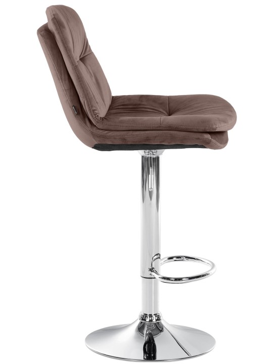 Scaun de bar Laurel Velvet Chrome, maro