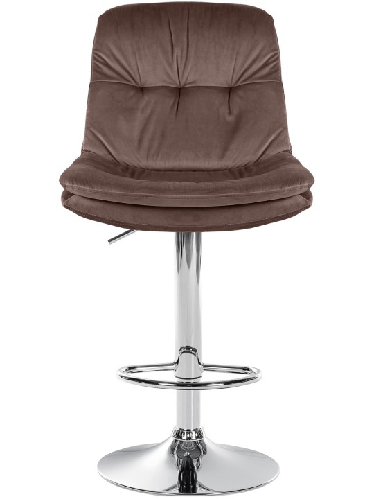 Scaun de bar Laurel Velvet Chrome, maro
