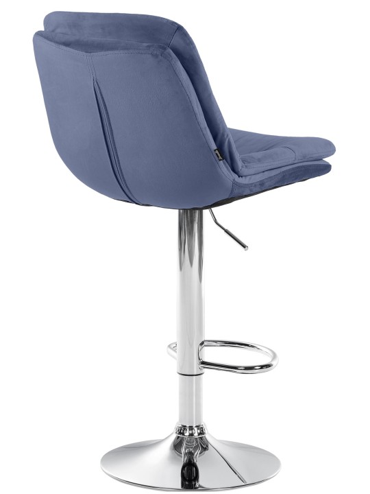 Scaun de bar Laurel Velvet Chrome, albastru