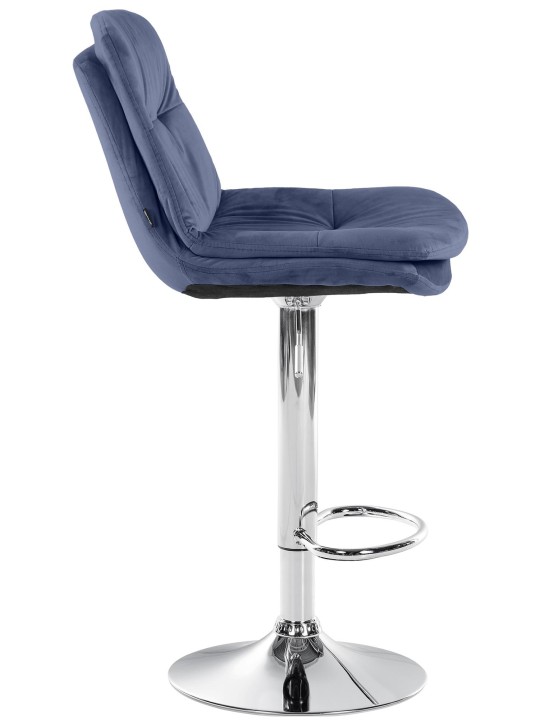 Scaun de bar Laurel Velvet Chrome, albastru