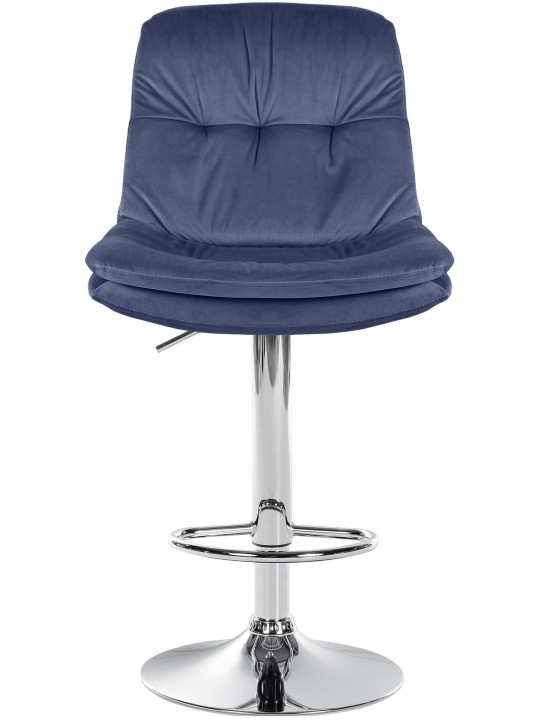 Scaun de bar Laurel Velvet Chrome, albastru