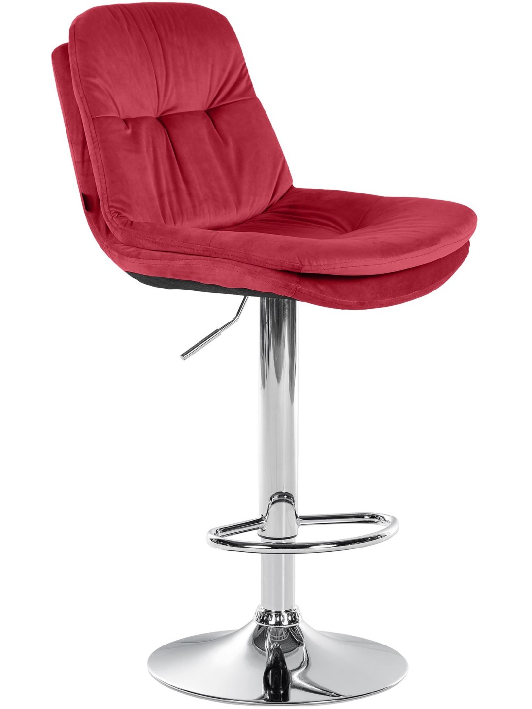 Scaun de bar Laurel Velvet Chrome, roșu