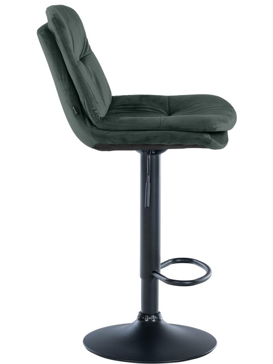 Scaun de bar catifea dafin, verde închis