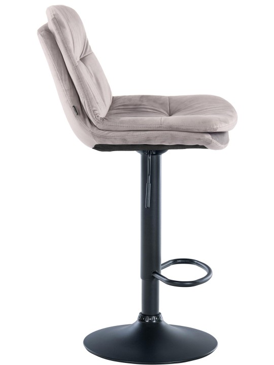 Scaun de bar catifea dafin, gri