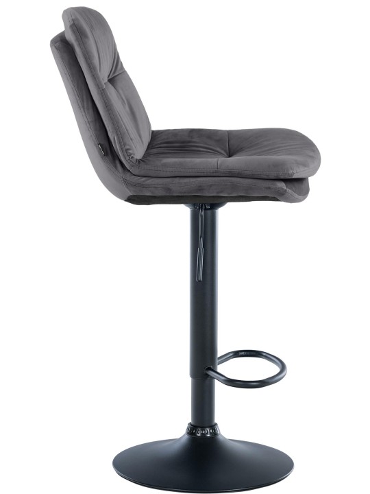 Scaun de bar catifea dafin, gri închis