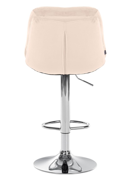 Scaun de bar Laurel catifea crom, crem Scaun de bar Laurel catifea crom, crem