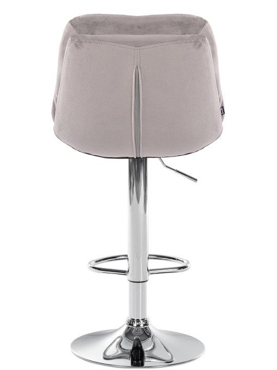 Scaun de bar Laurel Velvet Chrome, gri