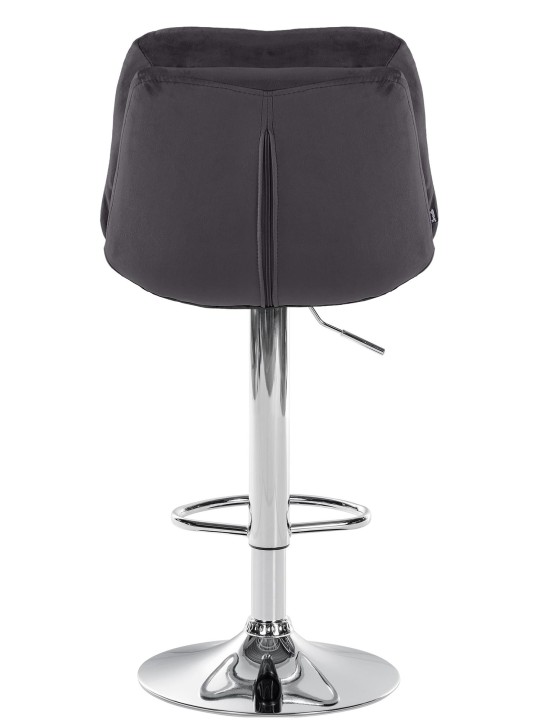 Scaun de bar Laurel Velvet Chrome, negru