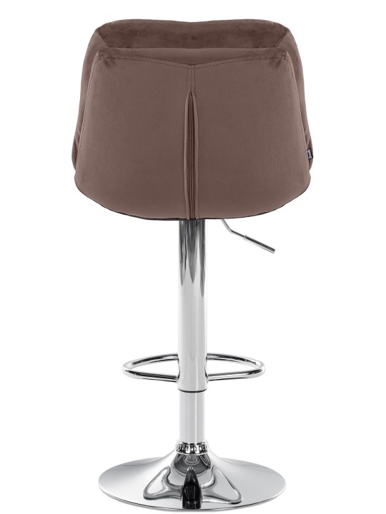 Scaun de bar Laurel Velvet Chrome, maro