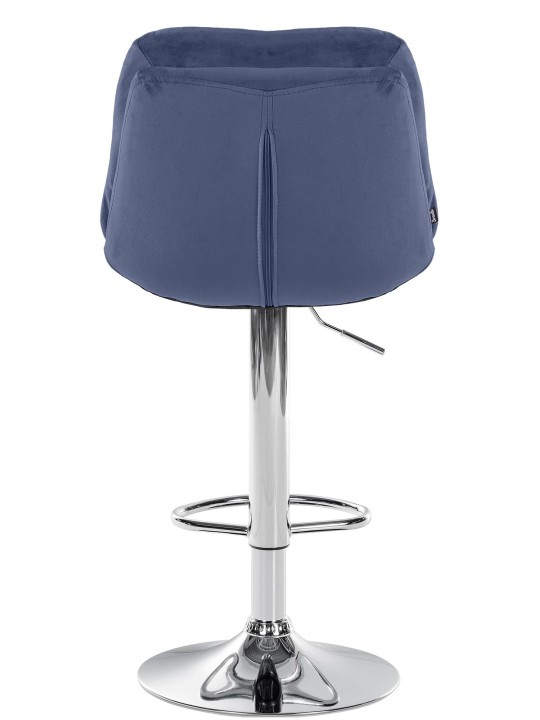 Scaun de bar Laurel Velvet Chrome, albastru