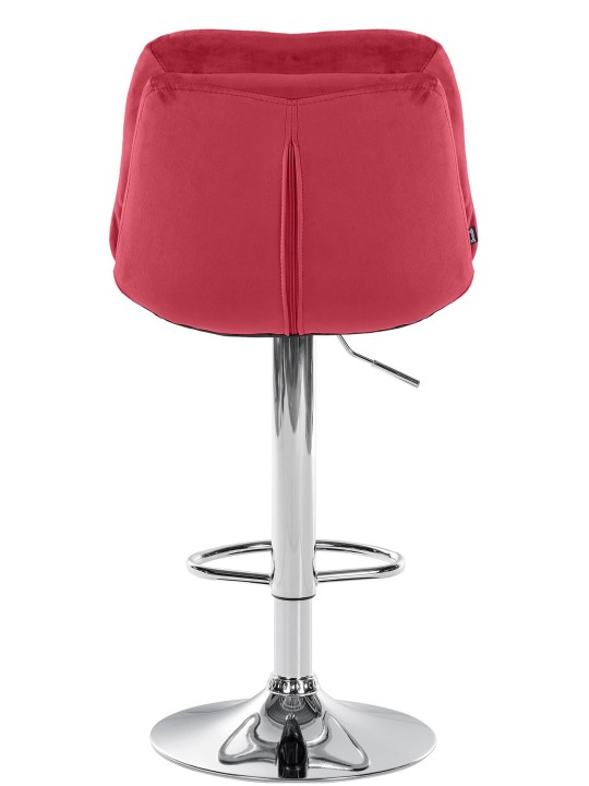 Scaun de bar Laurel Velvet Chrome, roșu