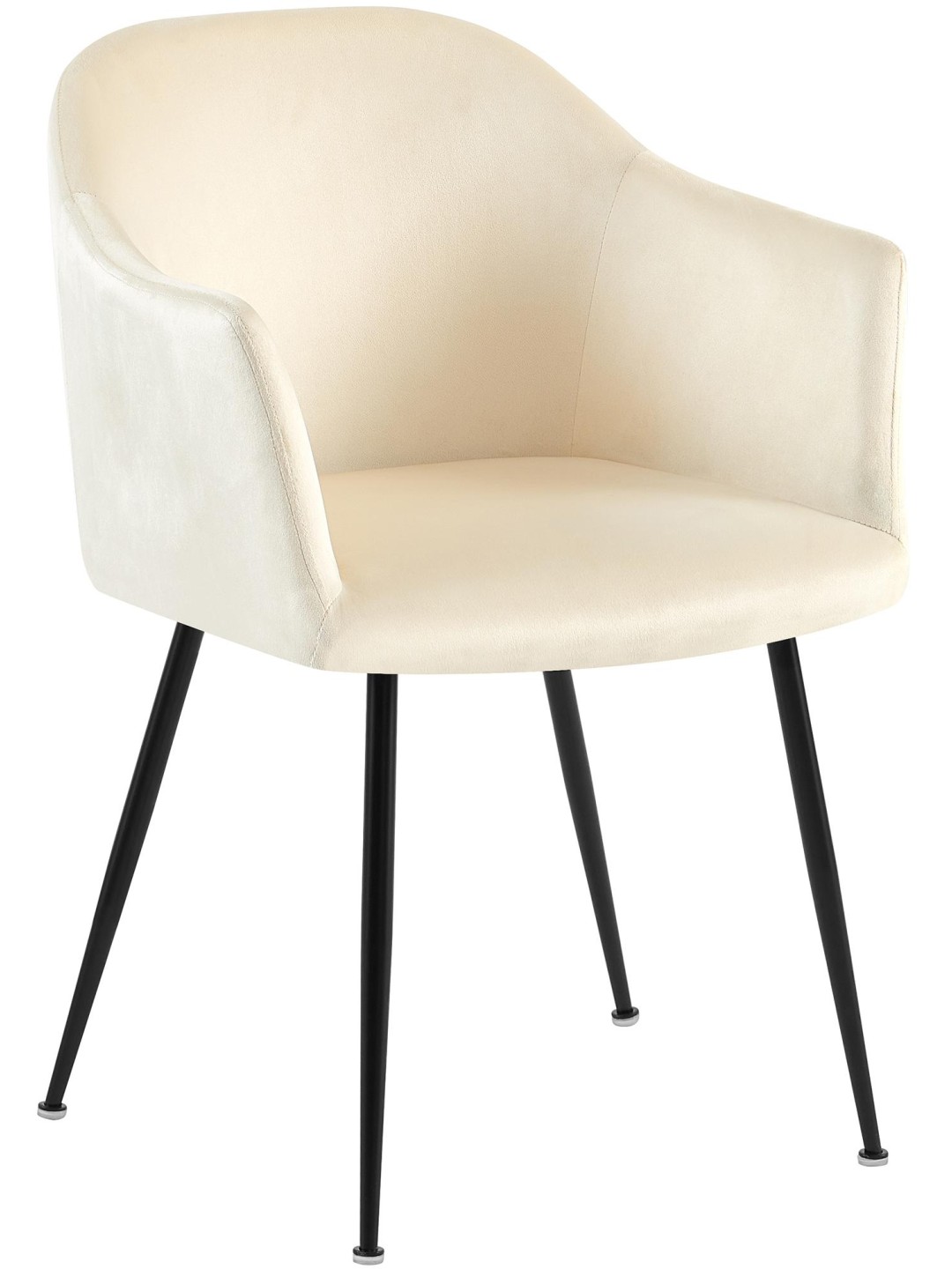 Scaun de sufragerie din catifea Jaysie, crem