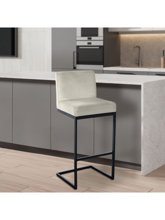 Scaun de bar Hopewell catifea B, crem