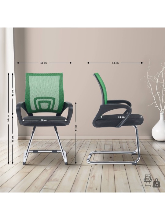 Scaun vizitator Eureka, verde