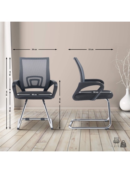 Scaun vizitator Eureka, gri