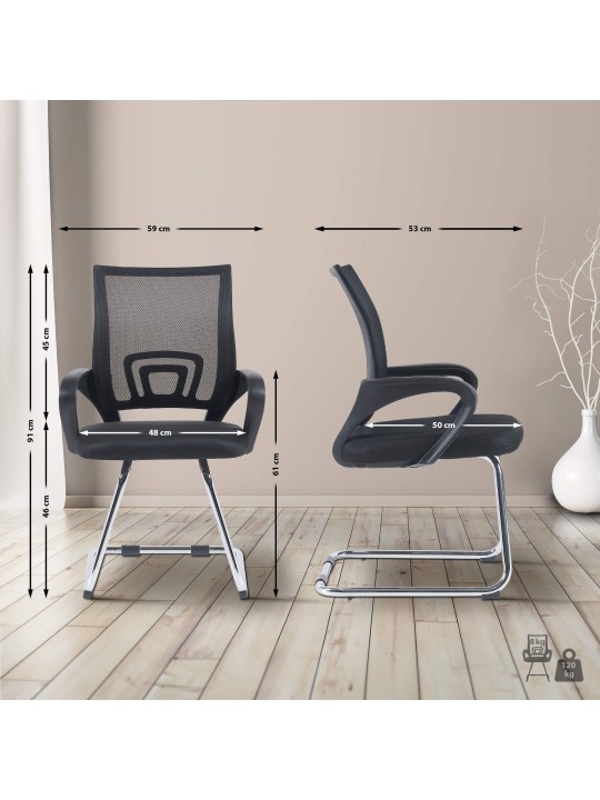 Set 2 scaune vizitator Eureka, negru