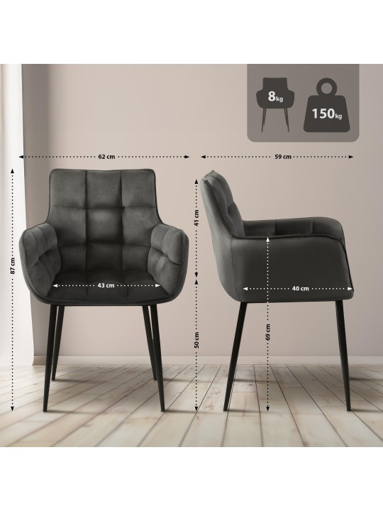 Scaun Tirana catifea, antracit Scaun Tirana catifea, antracit