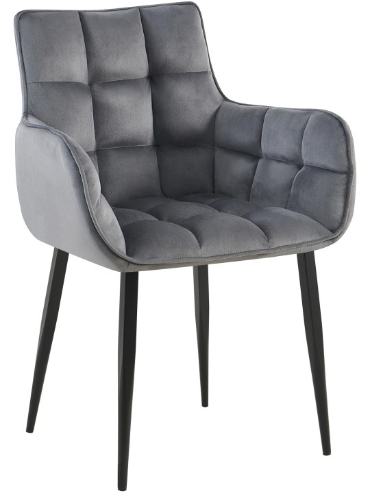 Scaun Tirana catifea, gri închis