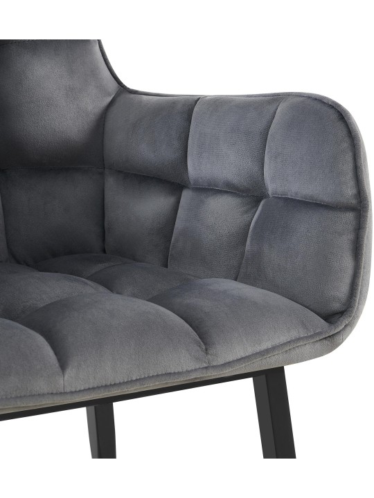 Scaun Tirana catifea, gri închis
