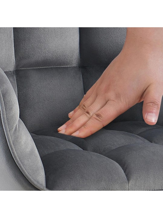 Scaun Tirana catifea, gri închis