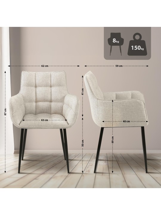 Scaun țesătură Tirana, fildeș