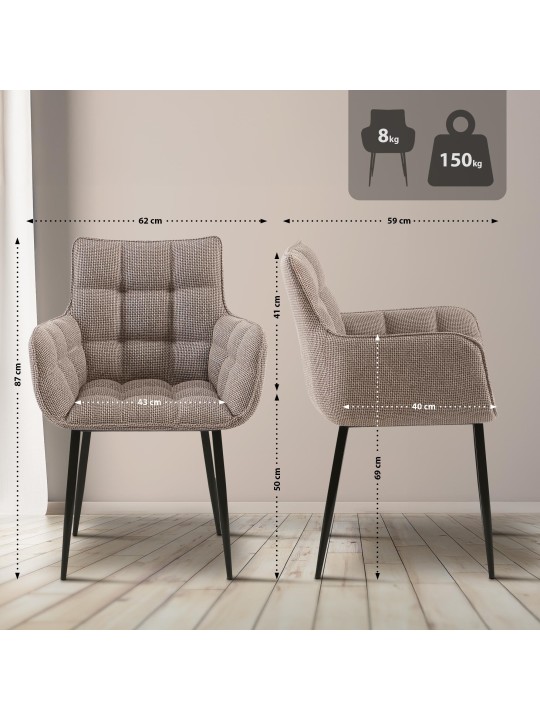 Scaun țesătură Tirana, maro pământiu Scaun țesătură Tirana, maro pământiu