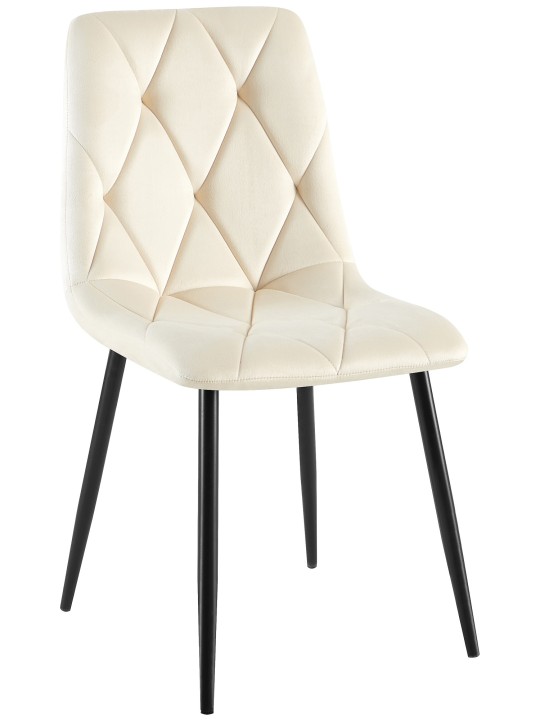 Scaun de sufragerie din catifea Clairton, crem