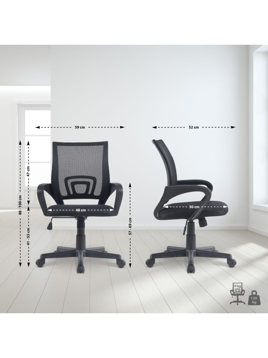 Scaun de birou Genius, negru