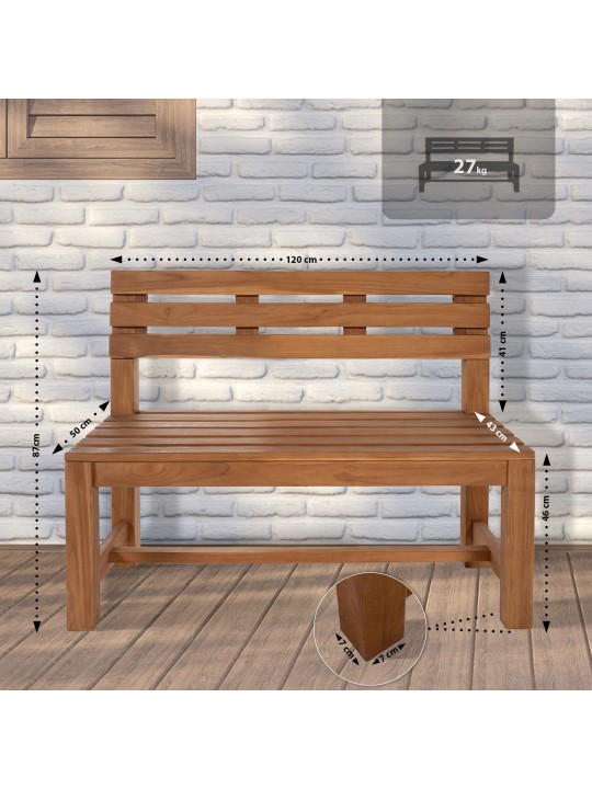 Banca din teak Augusta 120 cm, tec