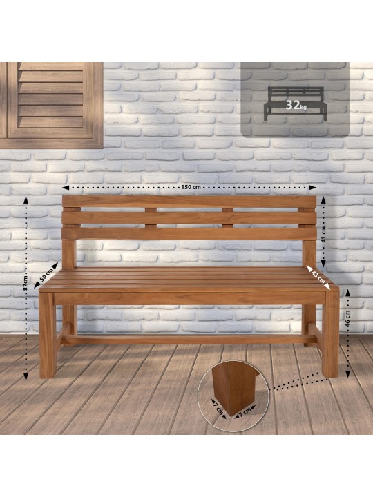 Banca din teak Augusta 150 cm, tec Banca din teak Augusta 150 cm, tec