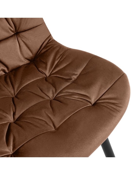 Scaun de sufragerie din catifea Rossford, maro