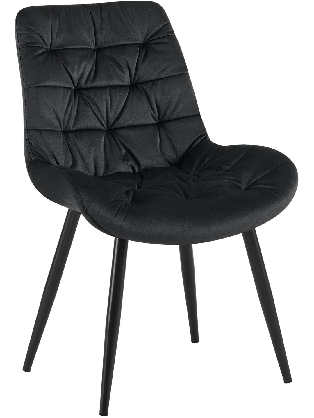 Scaun de sufragerie din catifea Rossford, negru